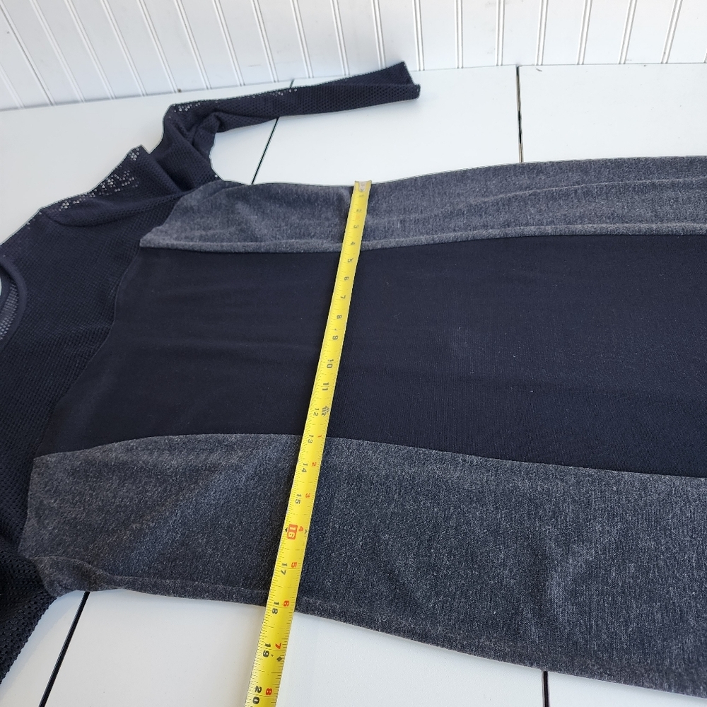 Kensie Womens Dress Classy Black Gray Mesh Front Zipper Long Sleeve Sz L - Picture 13 of 15